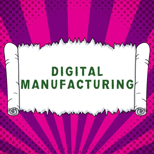 Text sign showing Digital Manufacturing, Conceptual photo Working over the internet World of Opportunities