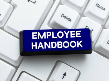 Conceptual display Employee Handbook, Word Written on Document that contains an operating procedures of company
