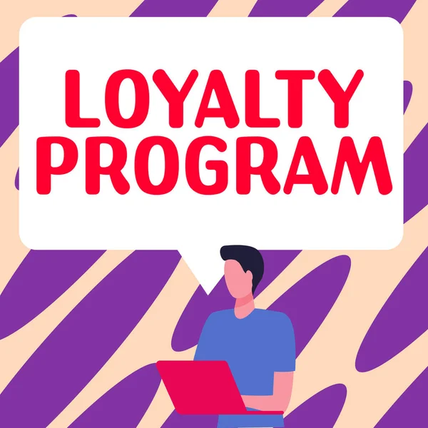 Text Caption Presenting Loyalty Program Internet Concept Marketing Effort Provide —  Fotos de Stock