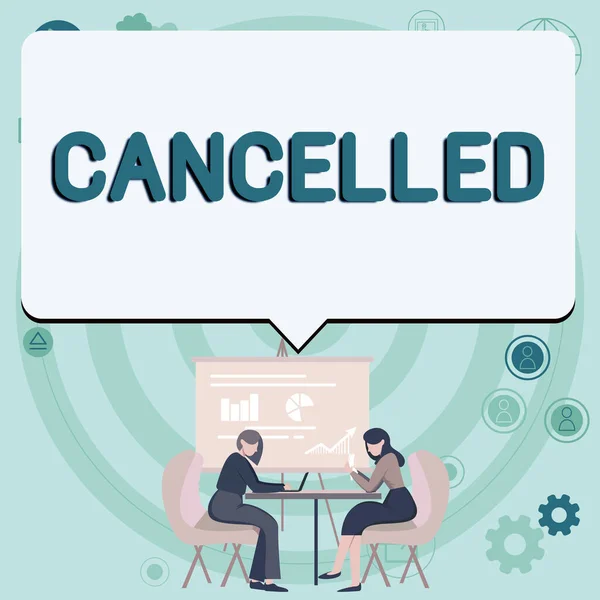 Hand Writing Sign Cancelled Business Approach Decide Announce Planned Event — Stok fotoğraf