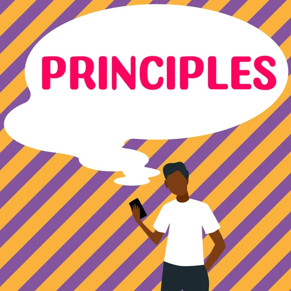 Inspiration Showing Sign Principles Business Idea Fundamental Truth Serves Base — Stockfoto