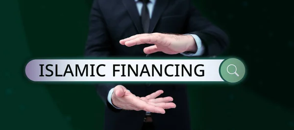 Sign Displaying Islamic Financing Business Approach Banking Activity Investment Complies — Foto Stock