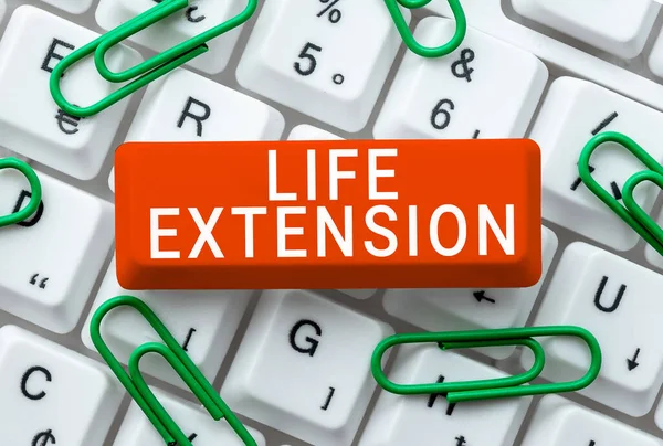 Conceptual caption Life Extension, Concept meaning able to continue working for longer than others of the same kind
