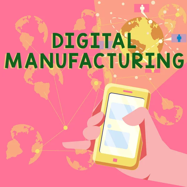 Conceptual display Digital Manufacturing, Business concept Working over the internet World of Opportunities