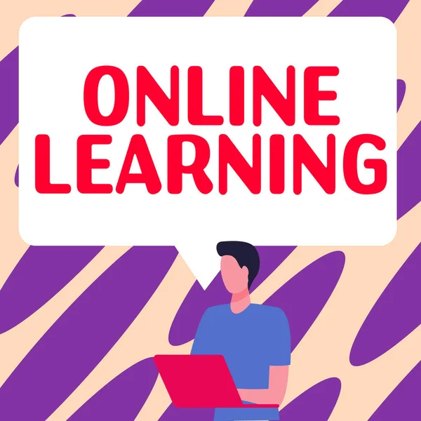 Χειρόγραφο Κείμενο Online Learning Business Concept Larning Βοήθεια Του Διαδικτύου — Φωτογραφία Αρχείου