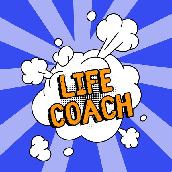 Inspiráló Szöveg Life Coach Üzleti Áttekintés Egy Személy Aki Tanácsot — Stock Fotó