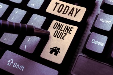 Text sign showing Online Quiz, Business approach game or a mind sport that are published on the Internet