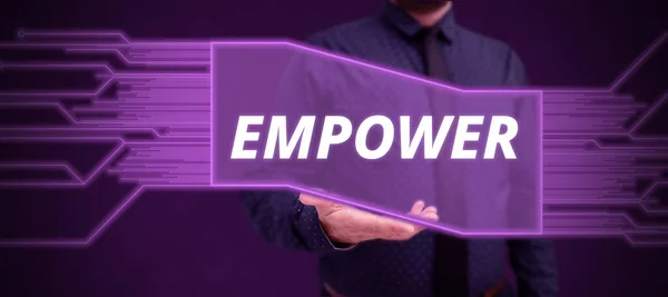 Text Showing Inspiration Empower Business Concept Give Power Authority Authorize — Stock Photo, Image