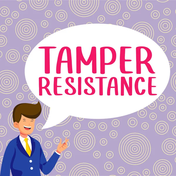 Writing Displaying Text Tamper Resistance Internet Concept Resilent Physical Harm — Stock Photo, Image