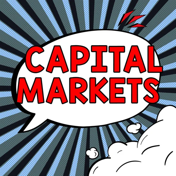 Текстовый Знак Показывающий Рынки Капитала Бизнес Идея Позволяет Предприятиям Привлекать — стоковое фото