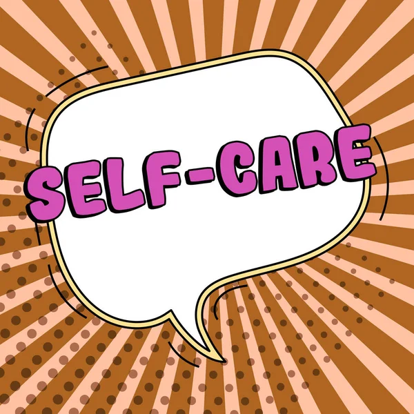Conceptual Caption Self Care Business Overview Practice Taking Action Improve — 图库照片