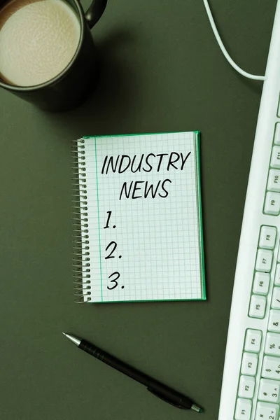 Conceptual Caption Industry News Business Approach Technical Market Report Manufacturing — Stock Photo, Image