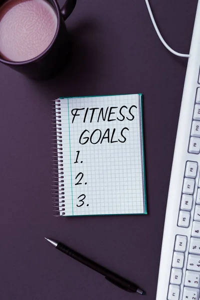 Conceptual Display Fitness Goals Business Idea Loose Fat Build Muscle — Stock Photo, Image