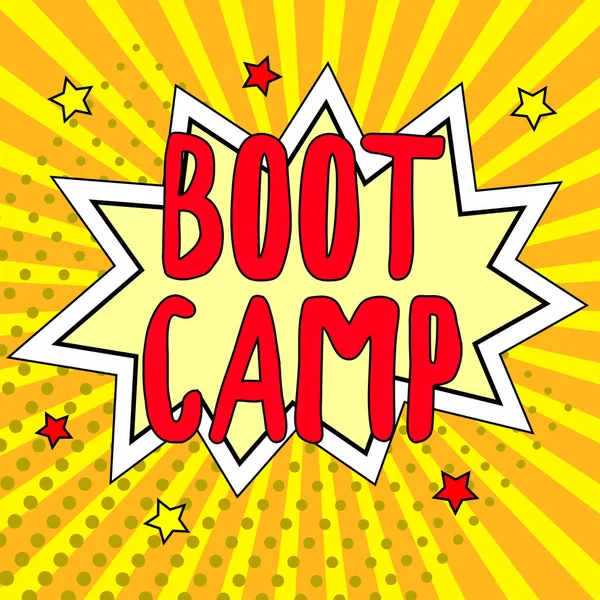 Text Showing Inspiration Boot Camp Word Written Military Training Camp — Stockfoto