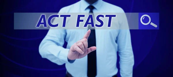 Text Caption Presenting Act Fast Business Idea Voluntarily Move Highest — Φωτογραφία Αρχείου
