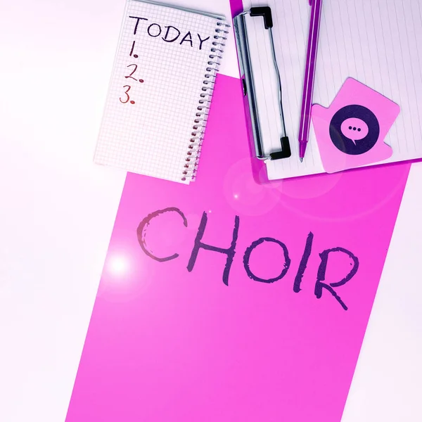 Text Showing Inspiration Choir Business Approach Group Organized Perform Ensemble —  Fotos de Stock