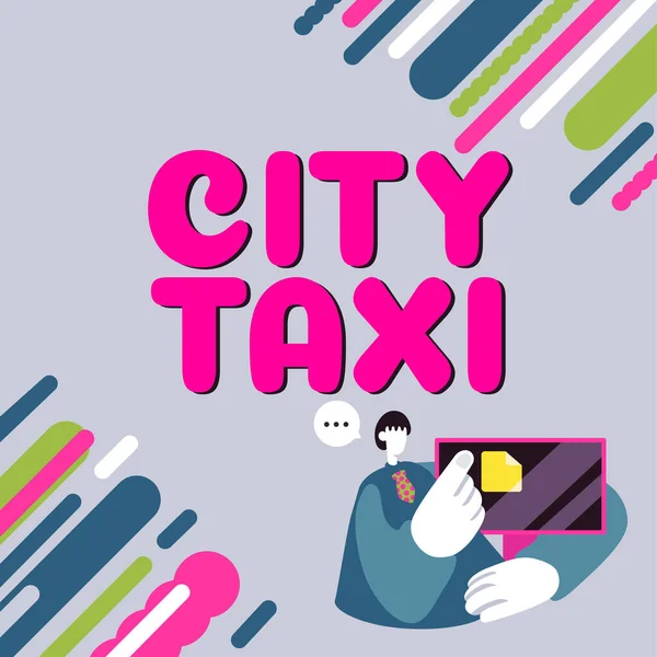 Text Showing Inspiration City Taxi Business Overview Type Vehicle Hire — 스톡 사진