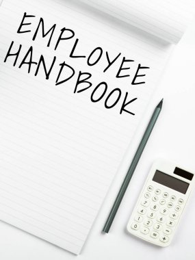 Hand writing sign Employee Handbook, Business showcase Document that contains an operating procedures of company