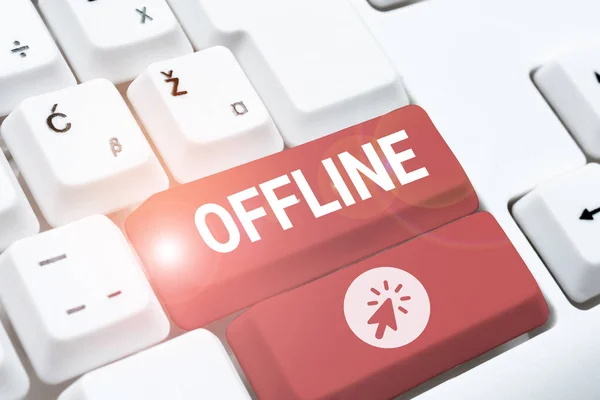 Text Sign Showing Offline Concept Meaning Having Directly Connected Computer — Stockfoto