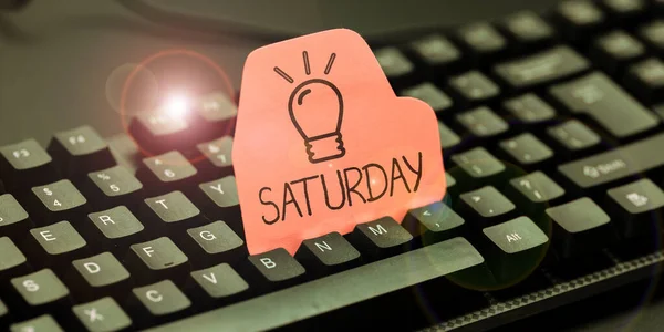 Writing displaying text Saturday, Conceptual photo First day of the weekend Relaxing time Vacation Leisure moment