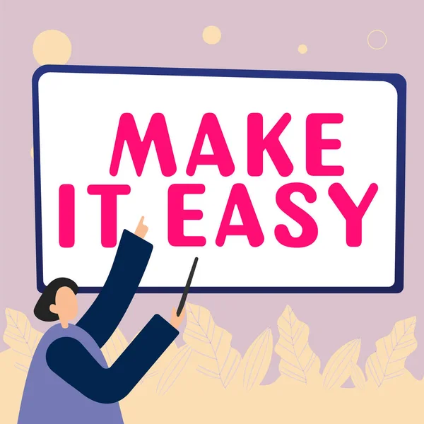 Zeichenanzeige Make Easy Word Smart Ansatz Mühelos Frei Von Sorgen — Stockfoto