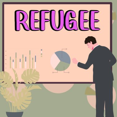 Mülteci ve İş fikrini sunan metin başlığı, yerlerinden edilen büyük grupların hareketlerine işaret ediyor