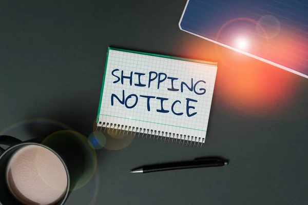Hand Writing Sign Shipping Notice Business Idea Ships Considered Collectively — 스톡 사진