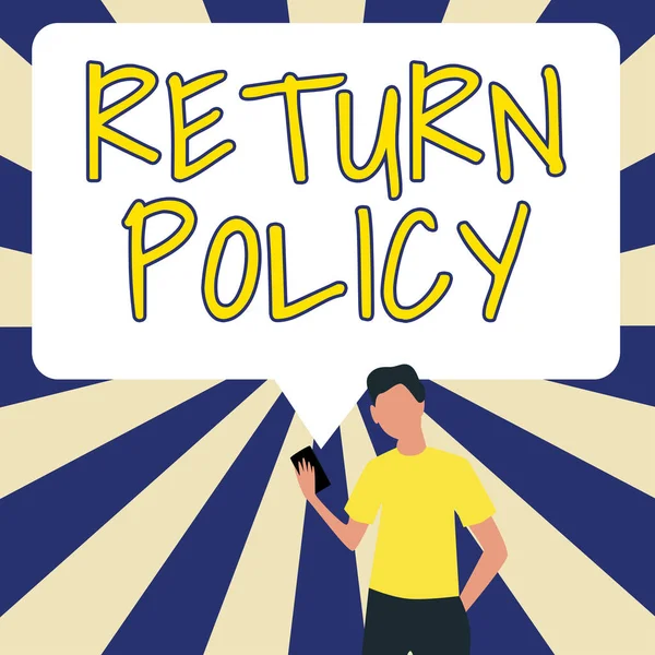 Text Showing Inspiration Return Policy Word Written Tax Reimbursement Retail —  Fotos de Stock
