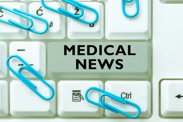 Text caption presenting Medical News, Word Written on report or noteworthy information on medical breakthrough