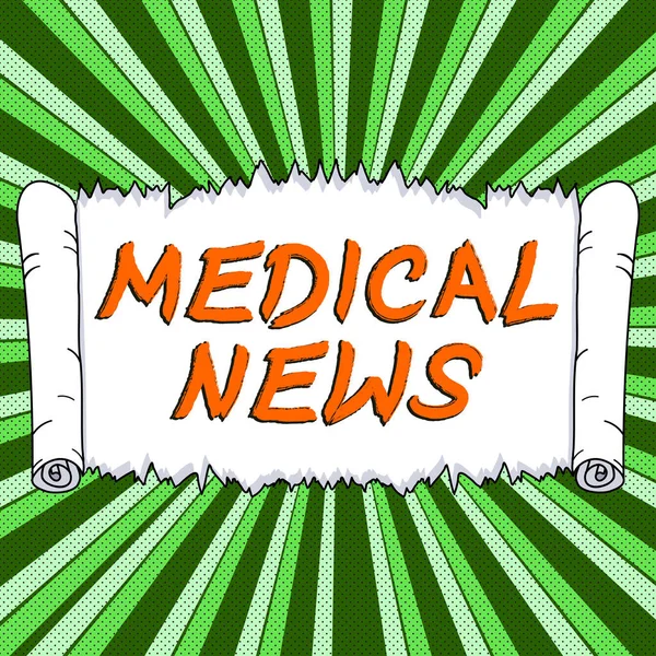 Conceptual caption Medical News, Word for report or noteworthy information on medical breakthrough