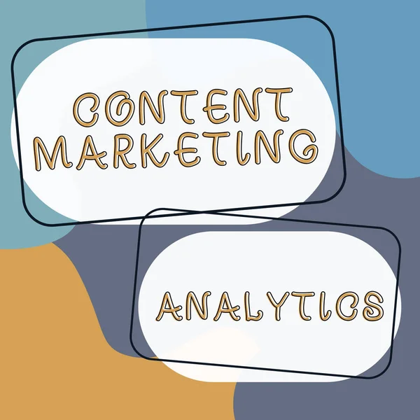 Handskrift Tecken Content Marketing Analytics Affärsidé Fokus Att Väcka Uppmärksamhet — Stockfoto