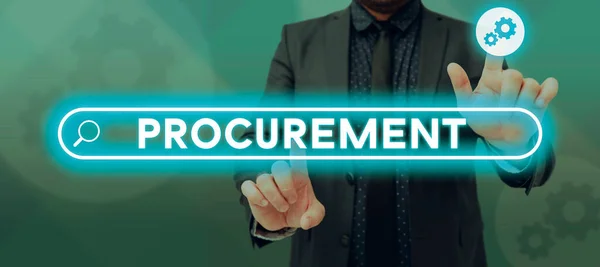 Handwriting Text Procurement Business Concept Procuring Purchase Equipment Supplies — Stok fotoğraf