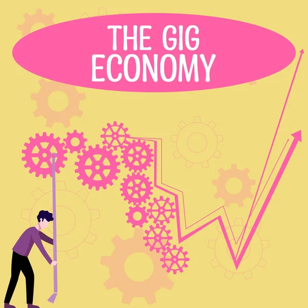 Εννοιολογική Απεικόνιση Οικονομία Gig Internet Concept Αγορά Βραχυπρόθεσμων Συμβάσεων Εργασίας — Φωτογραφία Αρχείου