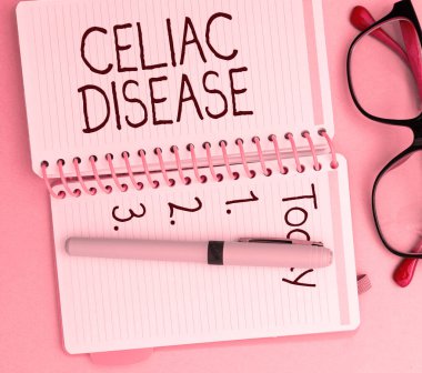 El yazısı işareti Celiac Hastalığı, İnternet Kavramı İnce bağırsak Gluten sindirim sorununa karşı aşırı duyarlıdır