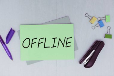 Çevrimdışı sunulan metin başlığı, bir bilgisayara veya harici ağa doğrudan bağlı olmayan iş görüntüsü