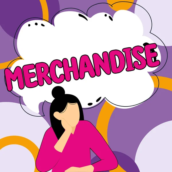Text Sign Showing Merchandise Word Commodities Goods Bought Sold Business — Foto de Stock