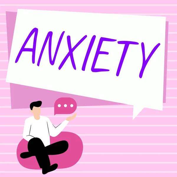 Inspiration Showing Sign Anxiety Business Showcase Excessive Uneasiness Apprehension Panic — Stockfoto