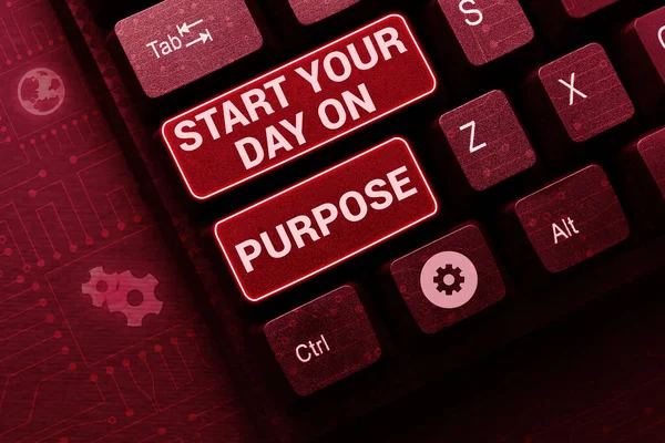 Inspiration Showing Sign Start Your Day Purpose Internet Concept Have —  Fotos de Stock