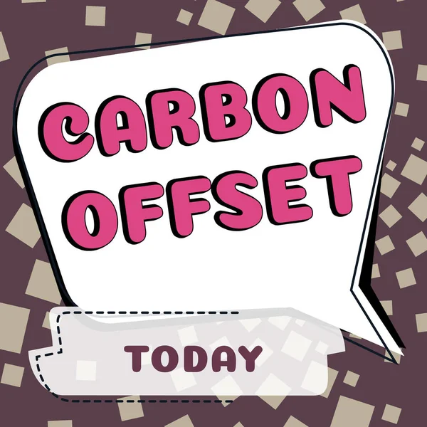 Inspiration Showing Sign Carbon Offset Business Overview Reduction Emissions Carbon — Stockfoto