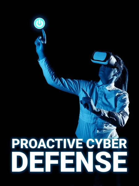 Sign Displaying Proactive Cyber Defense Business Idea Acting Front Situation — Stockfoto