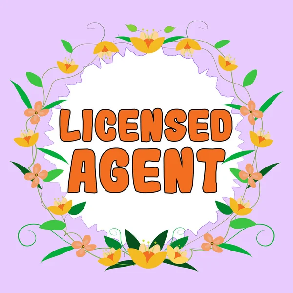Inspiration Showing Sign Licensed Agent Business Overview Authorized Accredited Seller — 图库照片