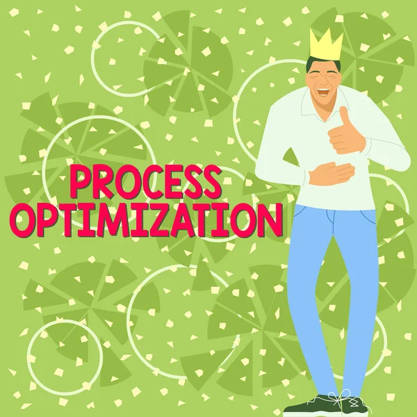 Text caption presenting Process Optimization, Concept meaning Improve Organizations Efficiency Maximize Throughput