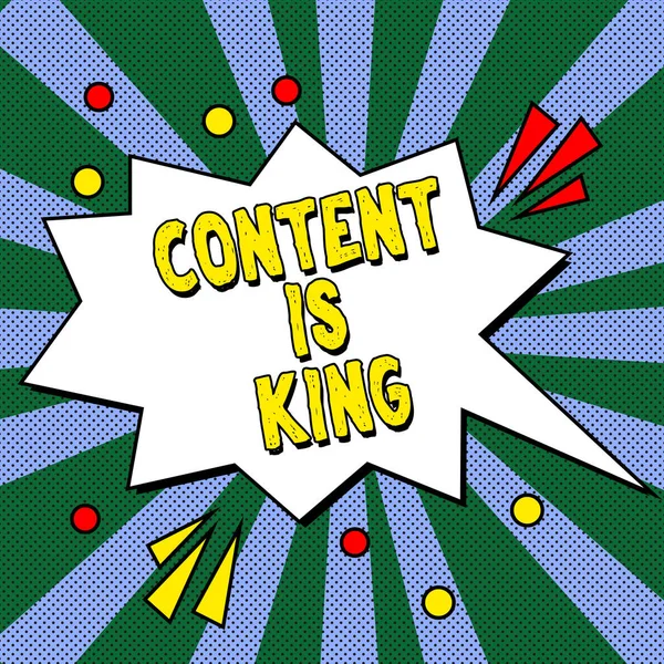 Conceptual Display Content King Business Showcase Content Heart Todays Marketing — Photo