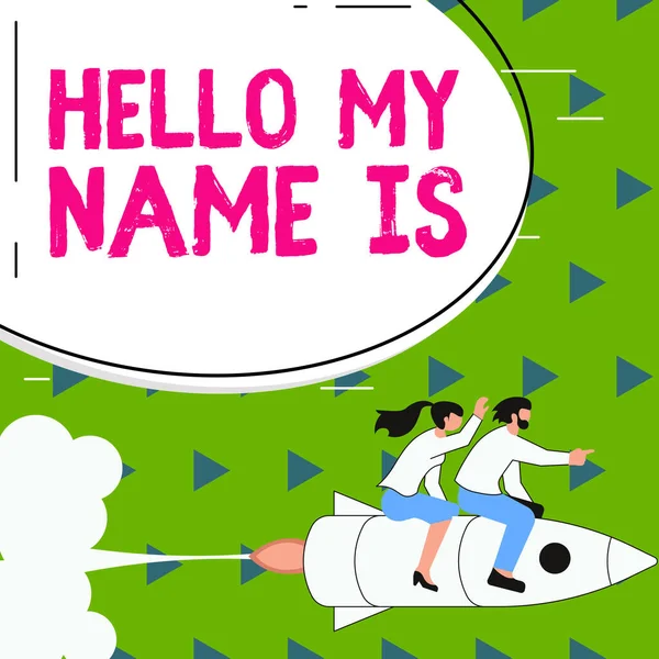 Text Showing Inspiration Hello Name Business Overview Introducing Yourself New — 스톡 사진