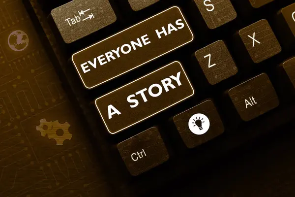 Conceptual Caption Everyone Has Story Business Idea Background Storytelling Telling —  Fotos de Stock