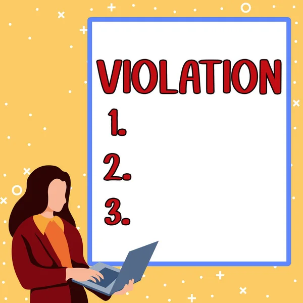 Sign Displaying Violation Business Idea Infringement Established Rules Laws — Stockfoto