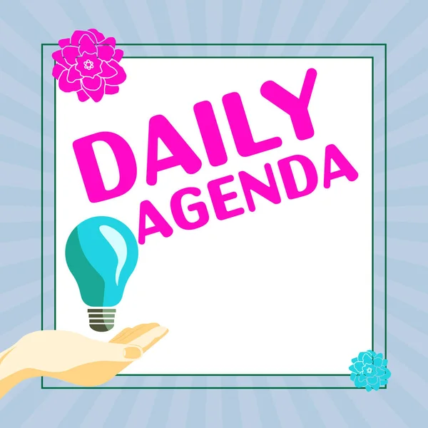 Text Zobrazující Inspiraci Daily Agenda Business Showcase Chcete Seznam Položek — Stock fotografie