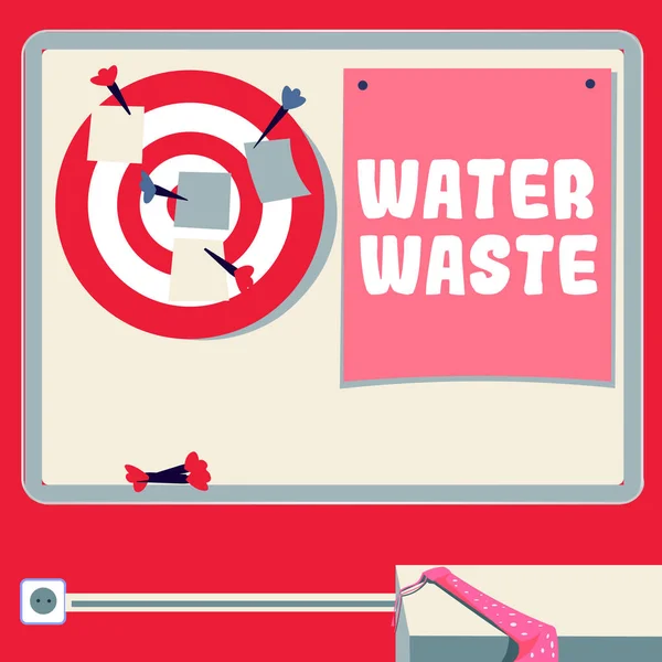 Tekstbord Met Water Afval Internet Concept Vloeistof Die Gebruikt Als — Stockfoto