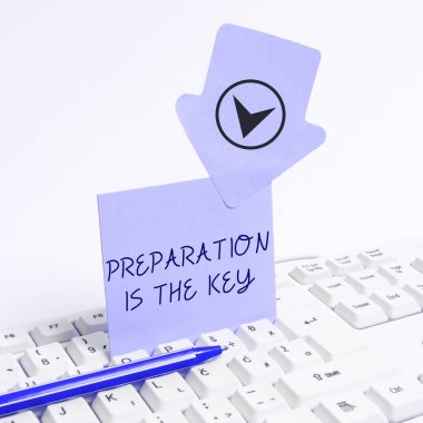 Hazırlık sunan metin başlığı Anahtar, bir şeyi hizmete hazır hale getirme eylemi üzerine yazılmış sözcük