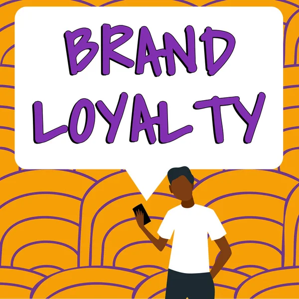 Handstilstext Varumärke Lojalitet Affärsöversikt Upprepa Köp Ambassadör Beskydd Favoritförtroende — Stockfoto
